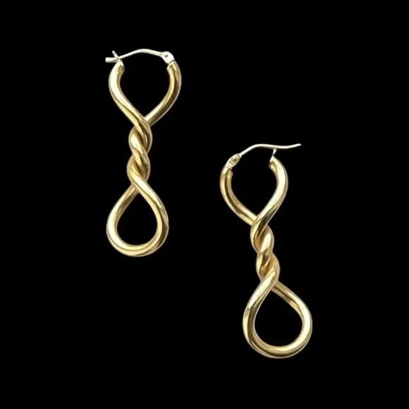 Milor Italy 14K Yellow Gold Polished Twist Dangle Earrings - Picture 2 of 9